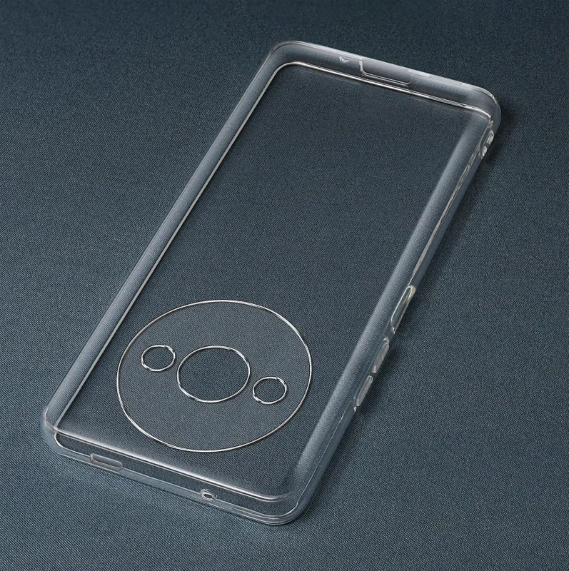 Transparentne etui ochronne do Xiaomi Redmi A3 – widok samego case’a z wycięciem na aparat i porty