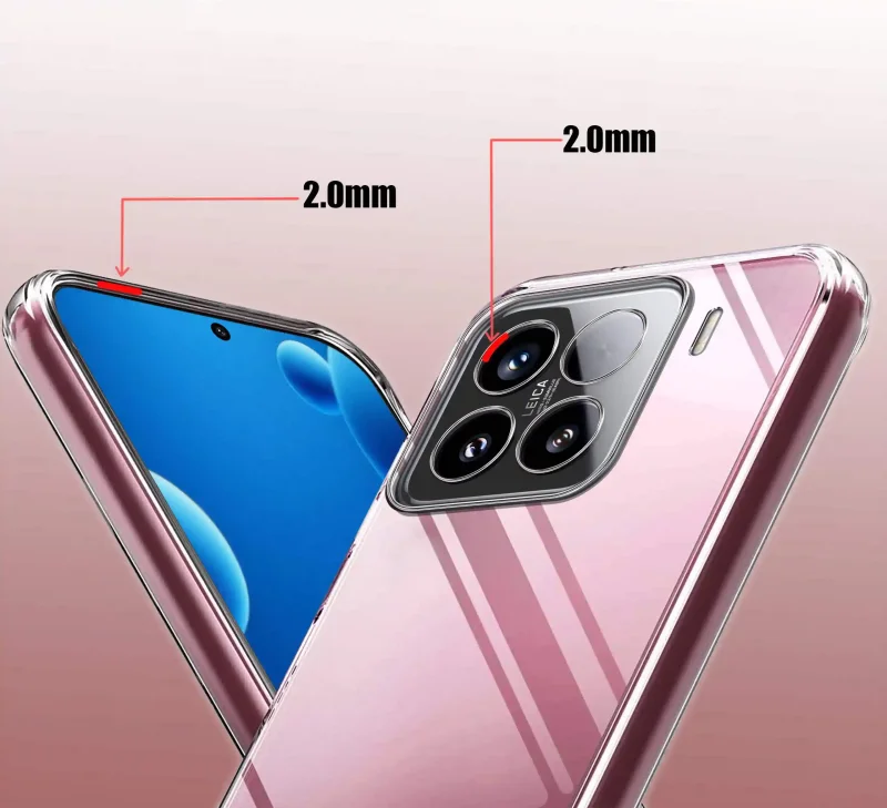 Etui Clear Case do Xiaomi 15 Pro – podwyższone ranty 2.0 mm chroniące ekran i aparat