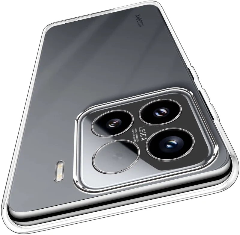 Wzmocniona ochrona aparatu w etui przezroczystym do Xiaomi 15 Pro – zbliżenie na wyspę kamery