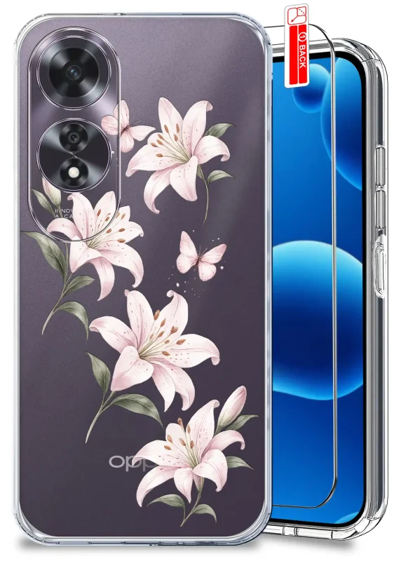 Etui wiosenne do Oppo A60 4G przezroczyste ze wzorem kwiatów