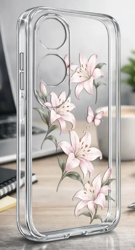 Przezroczyste etui wiosna Oppo A60 4G nadruk kwiatków
