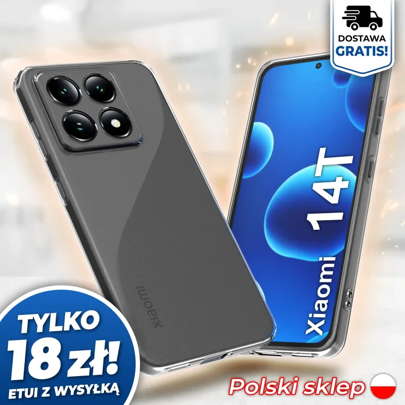 Wzmocniona ochrona aparatu w etui przezroczystym do Xiaomi 14T - darmowa wysyłka, polski sklep