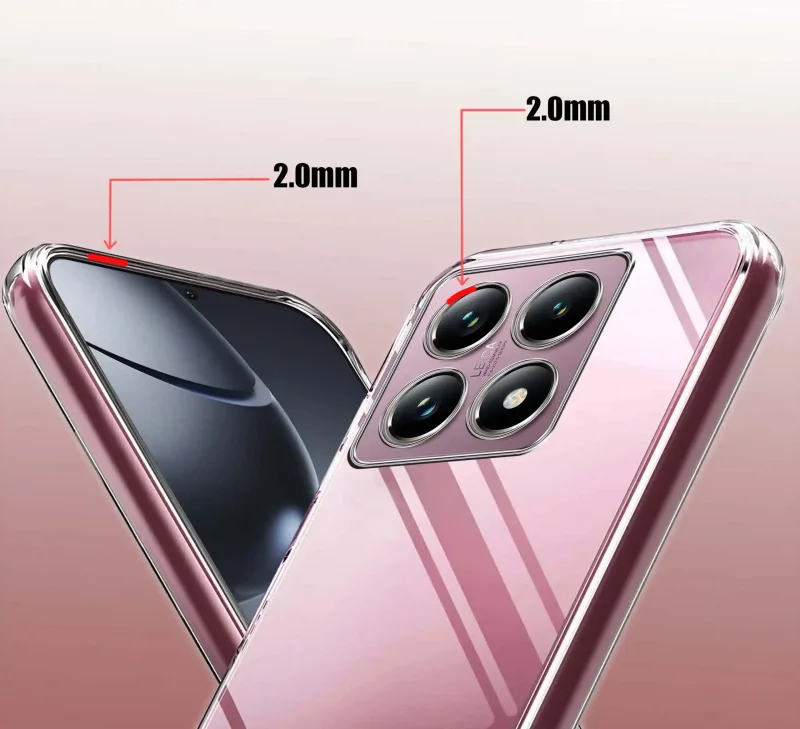 Etui Clear Case do Xiaomi 14T – podwyższone ranty 2.0 mm chroniące ekran i aparat