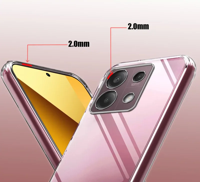 Etui Clear Case do Xiaomi Redmi Note 13 Pro 5G – podwyższone ranty 2.0 mm chroniące ekran i aparat