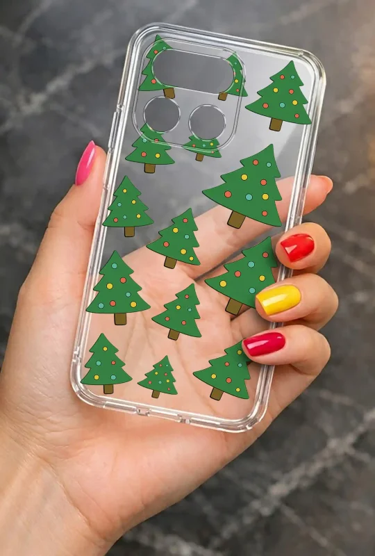 Etui świąteczne przezroczyste do Realme 16 Pro 5G w dłoni