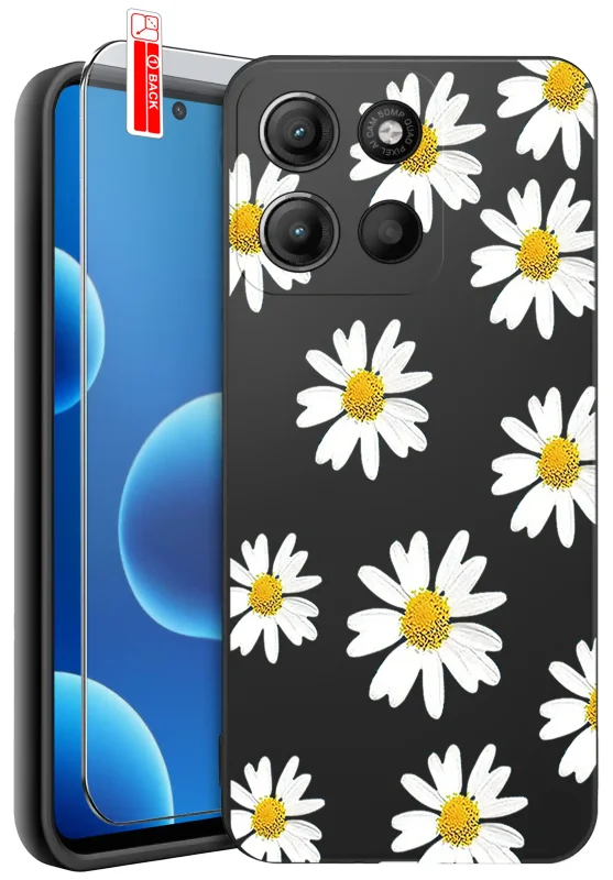 Etui na Dzień Babci do Motorola Moto G15 / G15 Power ze wzorem stokrotek