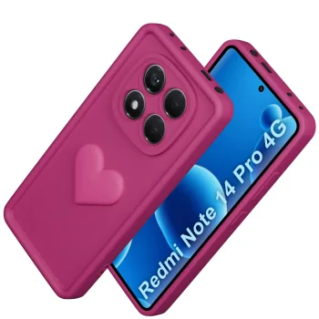 Etui do Xiaomi Redmi Note 14 Pro 4G silikonowe serce różowe