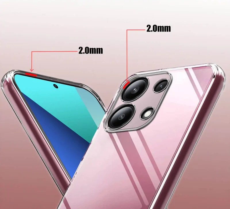 Etui Clear Case do Xiaomi Redmi Note 13 Pro 4G – podwyższone ranty 2.0 mm chroniące ekran i aparat