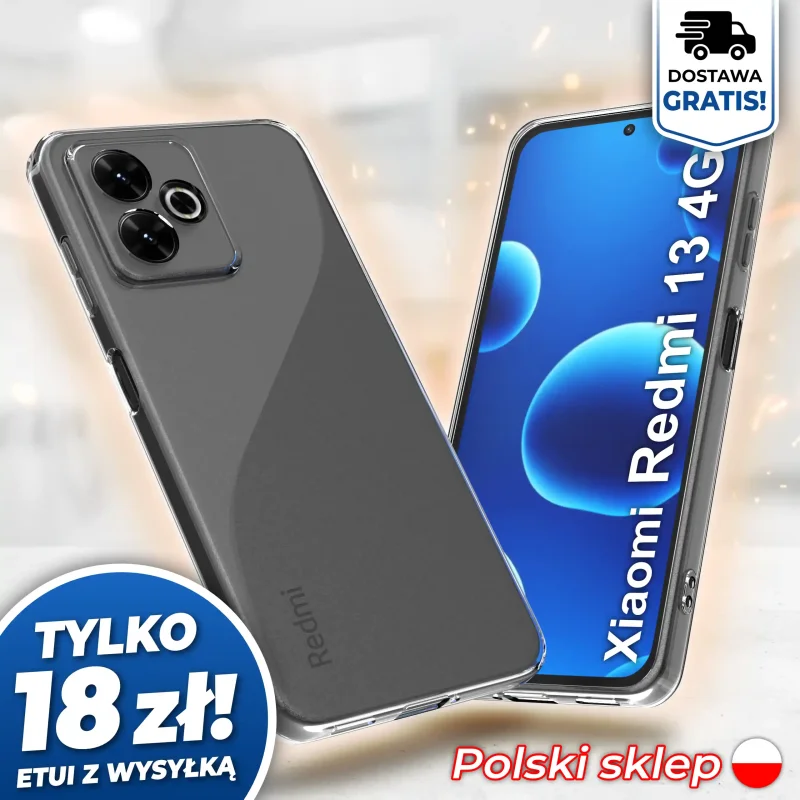 Wzmocniona ochrona aparatu w etui przezroczystym do Xiaomi Redmi 13 4G - darmowa wysyłka, polski sklep