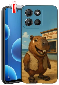 Etui do Motorola Moto G15 / G15 Power różne wzory z kapibarą ze szkłem