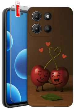 Etui do Motorola Moto G15 / G15 Power różne wzory z owocami ze szkłem