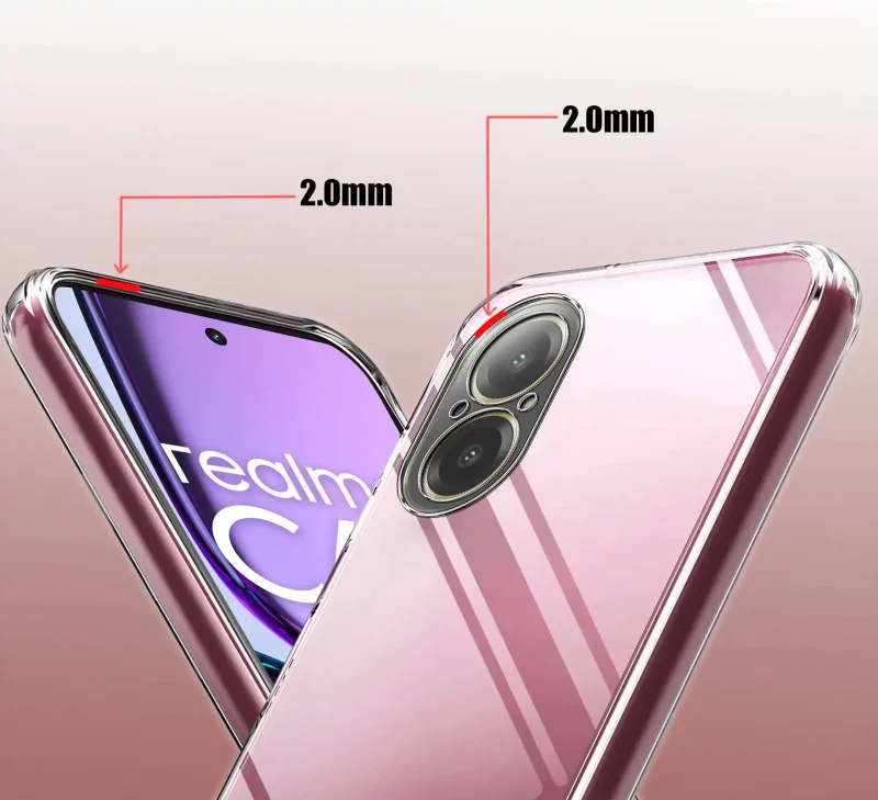 Etui Clear Case do Realme C67 – podwyższone ranty 2.0 mm chroniące ekran i aparat