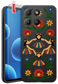 Etui do Motorola Moto G15 / G15 Power różne wzory ludowe ze szkłem