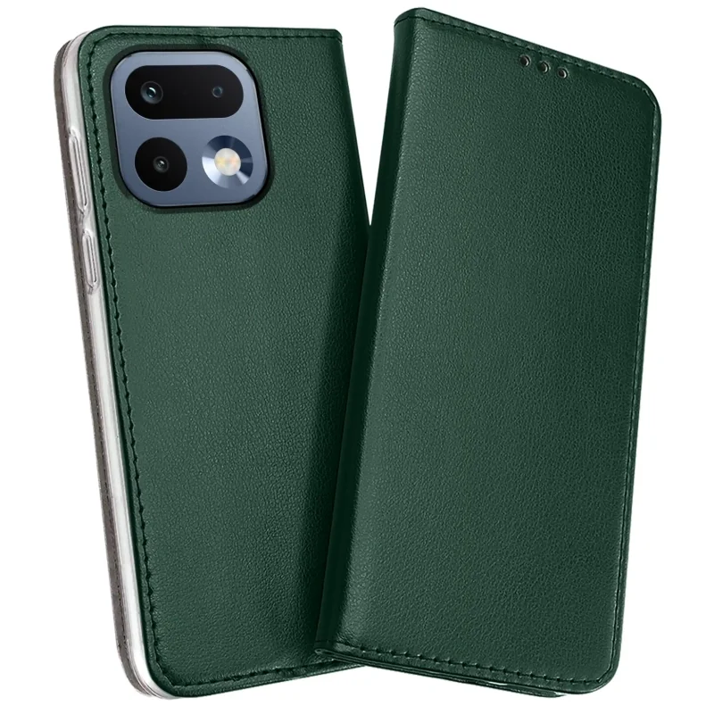 Pokrowiec skórzany Realme 16 Pro 5G, zamykana klapka elegancki case, zielony