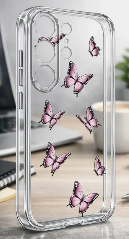 Przezroczyste etui wiosna Samsung Galaxy S26 Ultra nadruk motylków