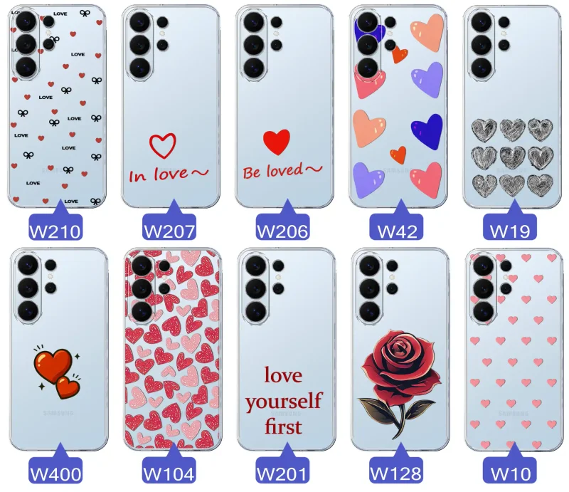 Różne wzory walentynkowe na case do Samsung Galaxy S26 Ultra - motywy miłosne: serca, romantyczne napisy, kwiaty, misie