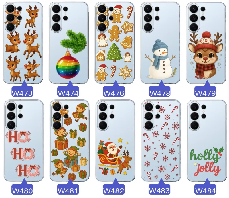 Różne wzory świąteczne i zimowe do Samsung Galaxy S26 Ultra - Mikołaje, śnieżynki, pierniki, renifery, elfy, grinch, choinki, napisy
