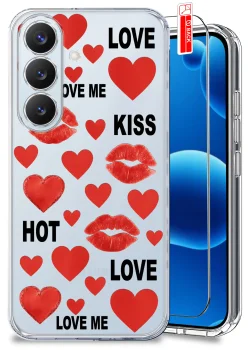 Etui do Samsung Galaxy S26+ Plus przezroczyste różne wzory walentynkowe ze szkłem
