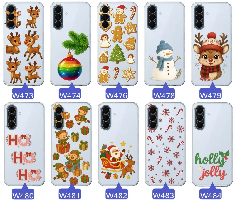 Różne wzory świąteczne i zimowe do Samsung Galaxy A57 5G - Mikołaje, śnieżynki, pierniki, renifery, elfy, grinch, choinki, napisy