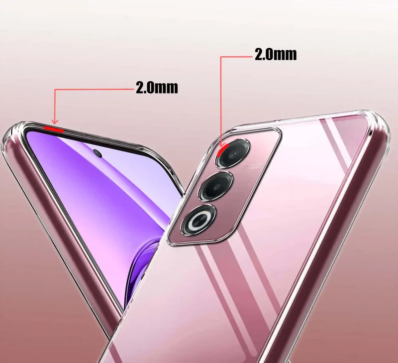 Etui Clear Case do Oppo A80 5G – podwyższone ranty 2.0 mm chroniące ekran i aparat