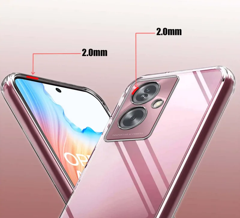 Etui Clear Case do Oppo A79 5G – podwyższone ranty 2.0 mm chroniące ekran i aparat