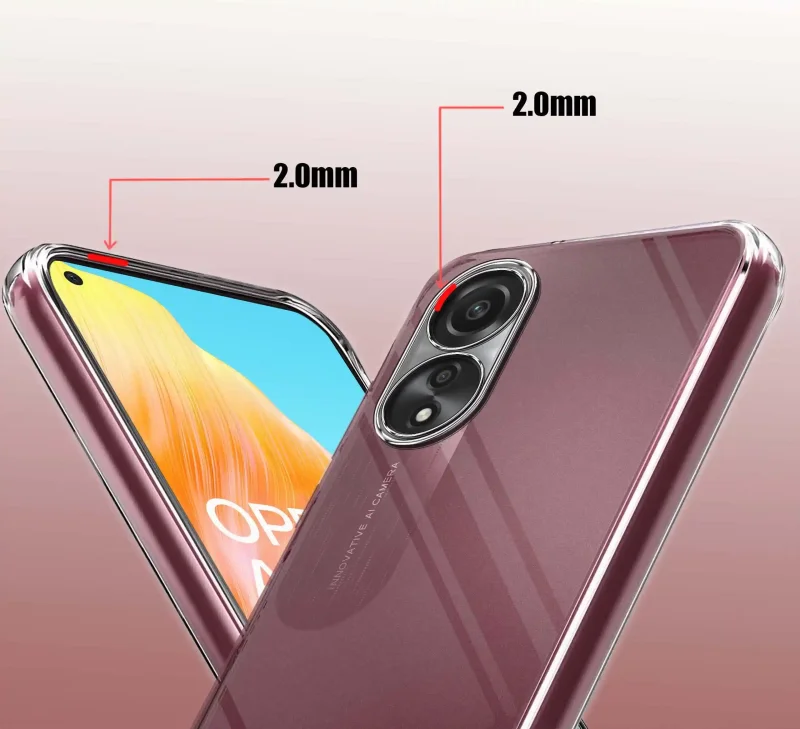 Etui Clear Case do Oppo A78 4G – podwyższone ranty 2.0 mm chroniące ekran i aparat