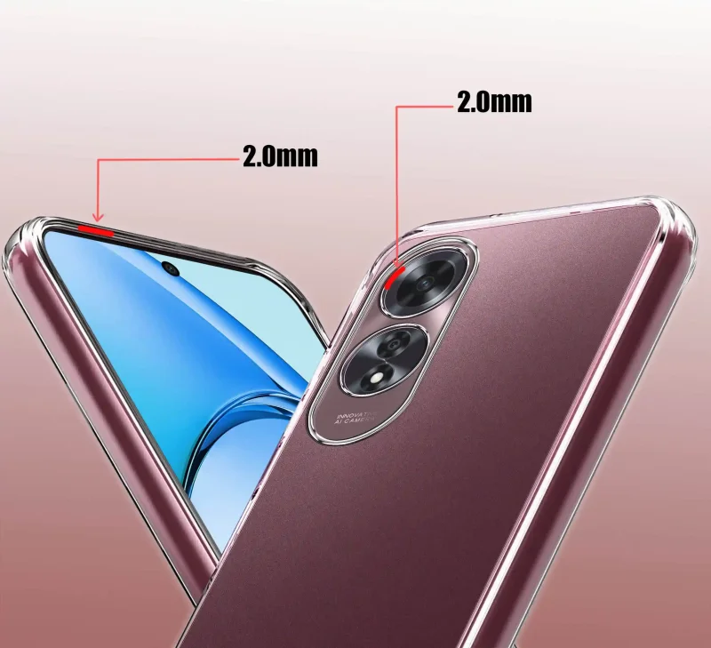 Etui Clear Case do Oppo A60 4G – podwyższone ranty 2.0 mm chroniące ekran i aparat