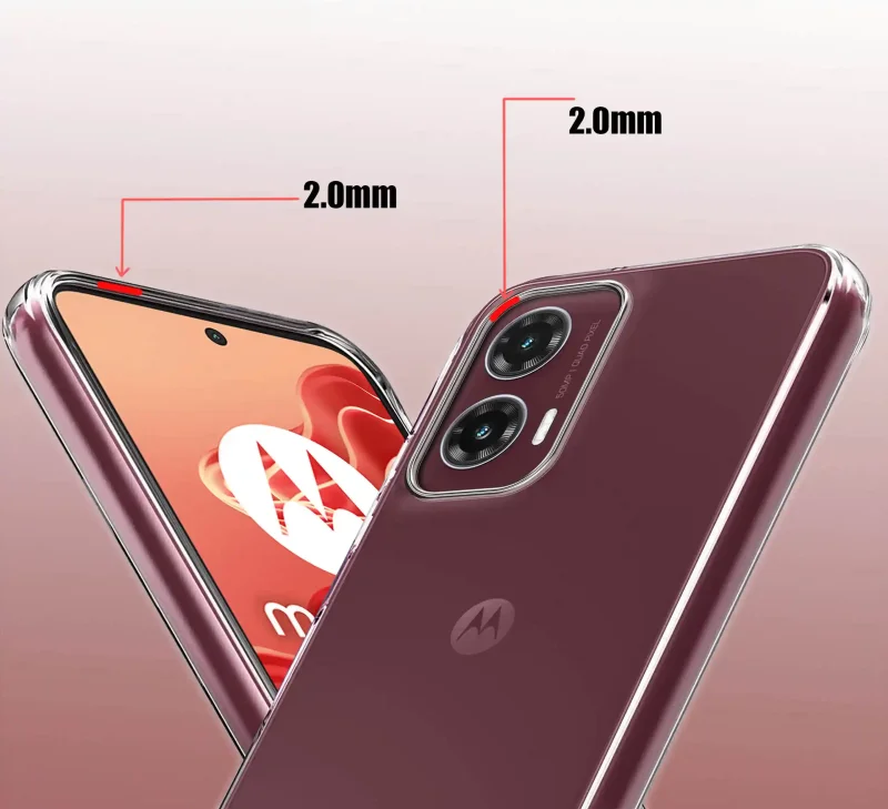 Etui Clear Case do Motorola Moto G35 – podwyższone ranty 2.0 mm chroniące ekran i aparat