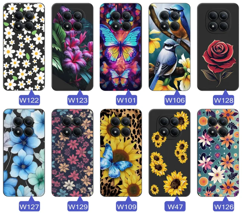 Kolekcja etui wiosna Xiaomi Redmi Note 15 Pro 4G – wiosenne wzory kwiaty owady i motywy natury