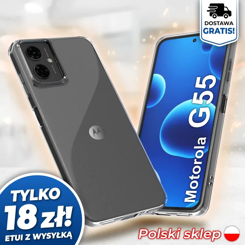 Wzmocniona ochrona aparatu w etui przezroczystym do Motorola Moto G55 - darmowa wysyłka, polski sklep