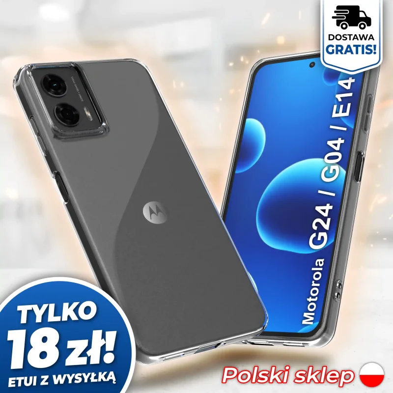 Wzmocniona ochrona aparatu w etui przezroczystym do Motorola Moto G24 / G04 / E14 - darmowa wysyłka, polski sklep