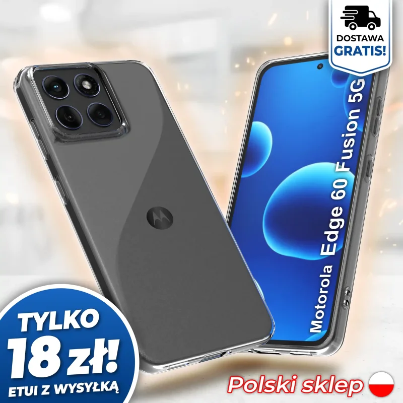 Wzmocniona ochrona aparatu w etui przezroczystym do Motorola Edge 60 / 60 Fusion 5G - darmowa wysyłka, polski sklep