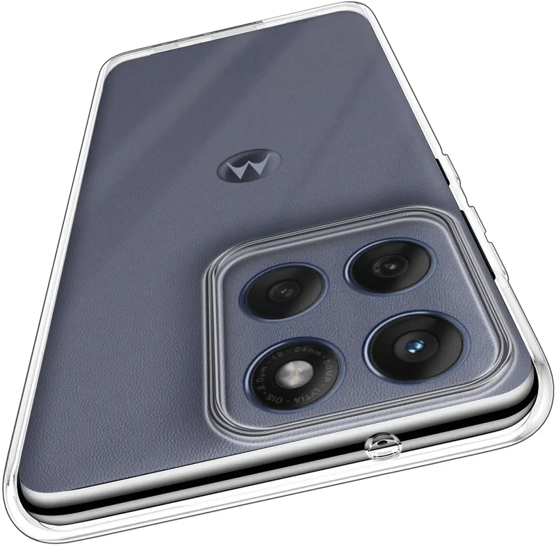 Wzmocniona ochrona aparatu w etui przezroczystym do Motorola Edge 60 / 60 Fusion 5G – zbliżenie na wyspę kamery