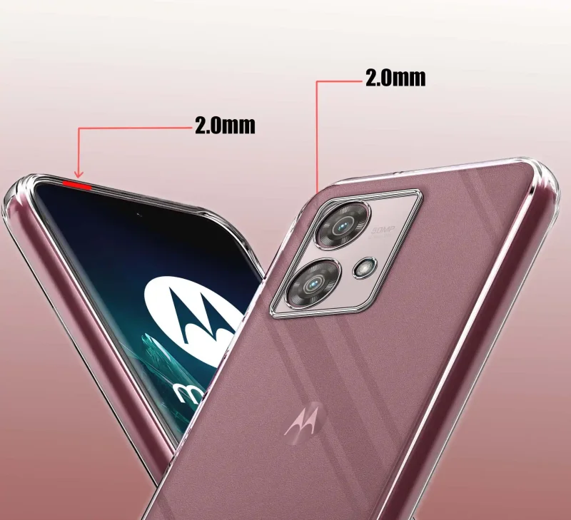Etui Clear Case do Motorola Edge 40 Neo – podwyższone ranty 2.0 mm chroniące ekran i aparat