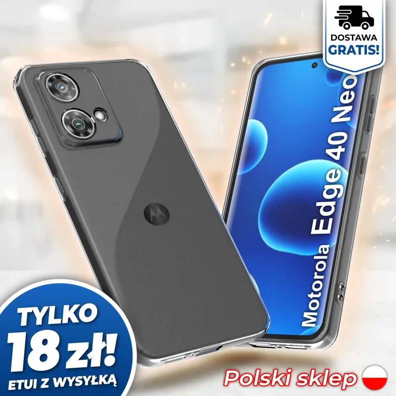 Wzmocniona ochrona aparatu w etui przezroczystym do Motorola Edge 40 Neo - darmowa wysyłka, polski sklep