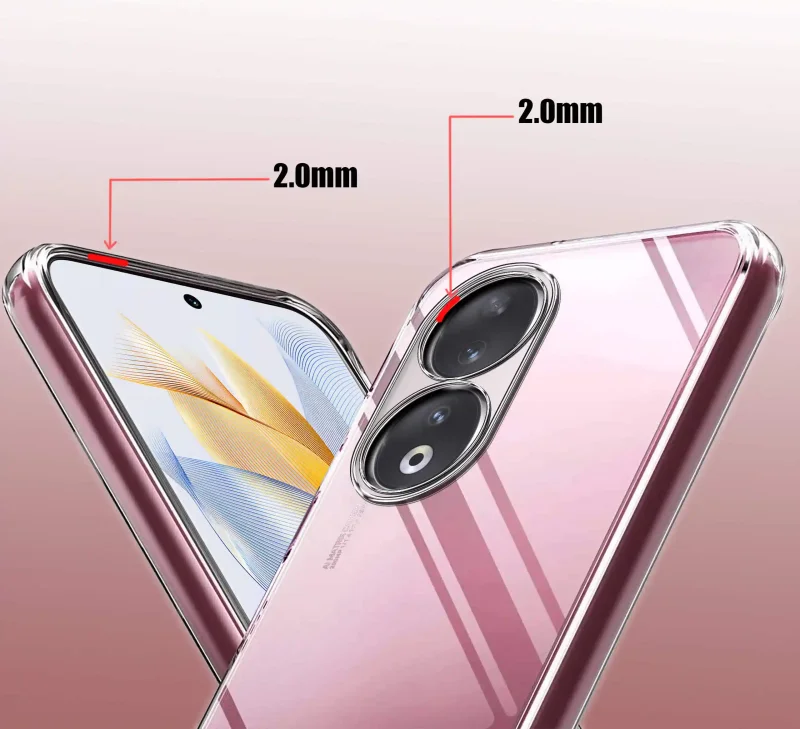 Etui Clear Case do Honor 90 5G – podwyższone ranty 2.0 mm chroniące ekran i aparat