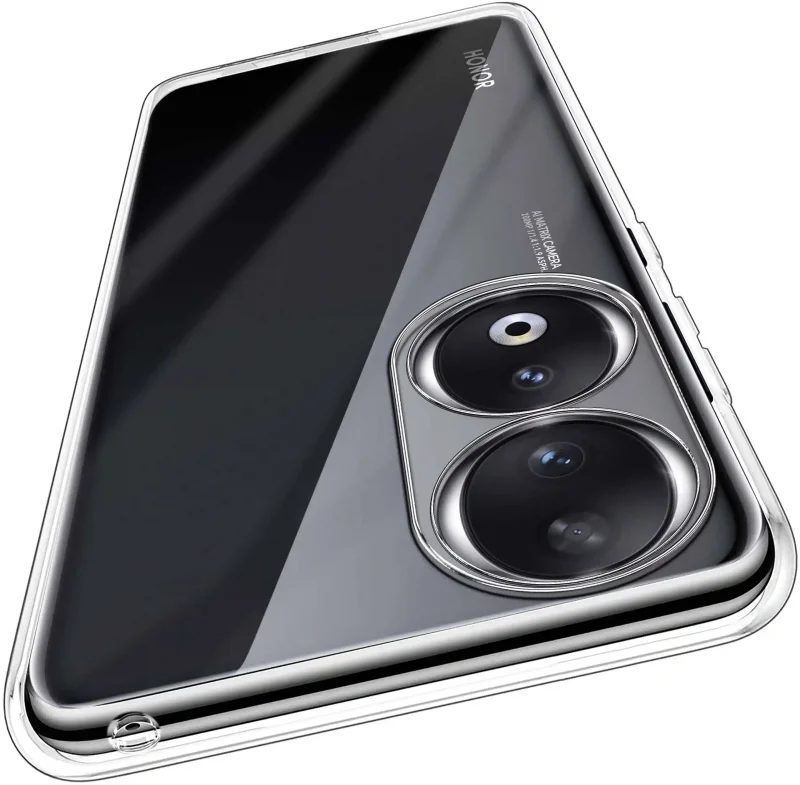 Wzmocniona ochrona aparatu w etui przezroczystym do Honor 90 5G – zbliżenie na wyspę kamery