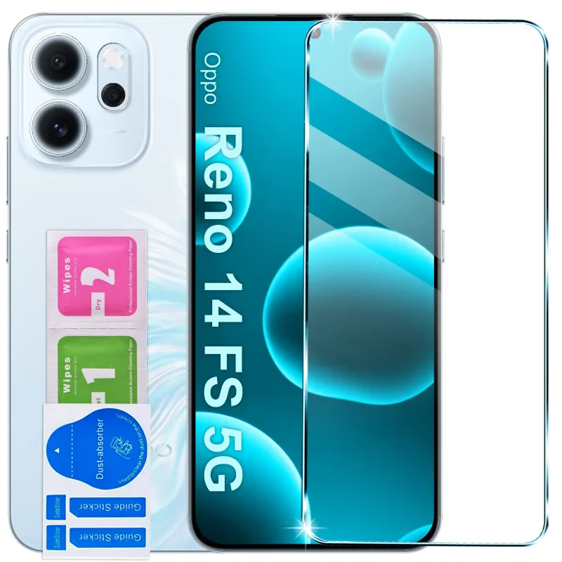 Szkło hartowane 9H Oppo Reno 14 FS 5G / 14 F 5G – ochrona ekranu z akcesoriami montażowymi