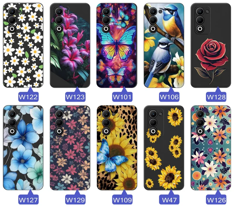 Kolekcja etui wiosna Oppo A5 4G / A5 5G – wiosenne wzory kwiaty owady i motywy natury