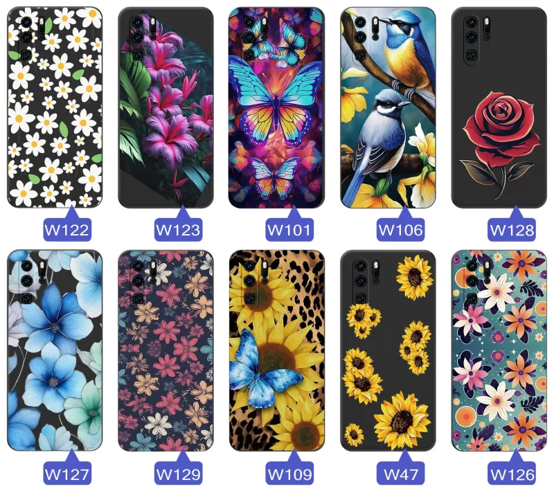 Kolekcja etui wiosna Huawei P30 Pro – wiosenne wzory kwiaty owady i motywy natury