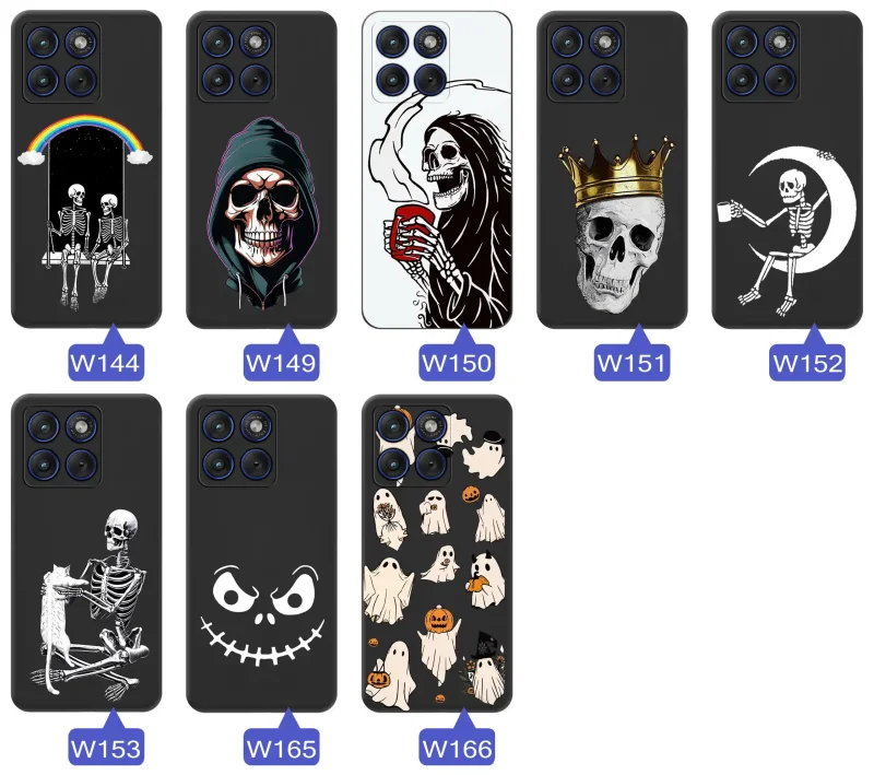Case halloweenowe do Motorola Edge 70 - motywy spooky, straszne wzory, szkielety