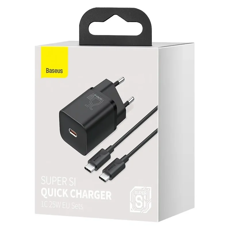 Opakowanie ładowarki Baseus Super Si Quick Charger 25W z kablem USB-C – USB-C