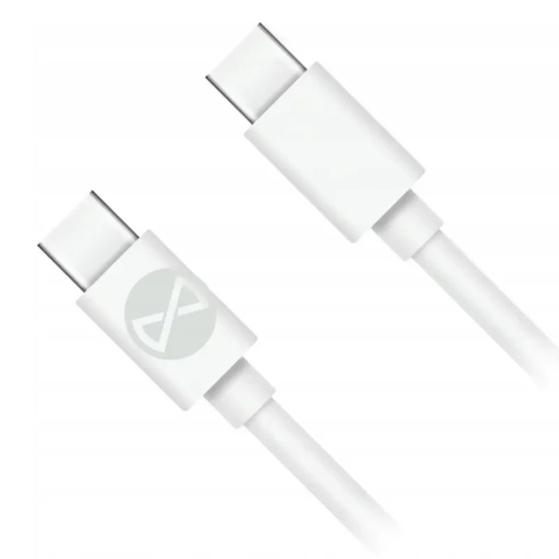 Kabel Forever USB-C - USB-C biały z dwoma końcówkami Type-C do ładowania i przesyłania danych