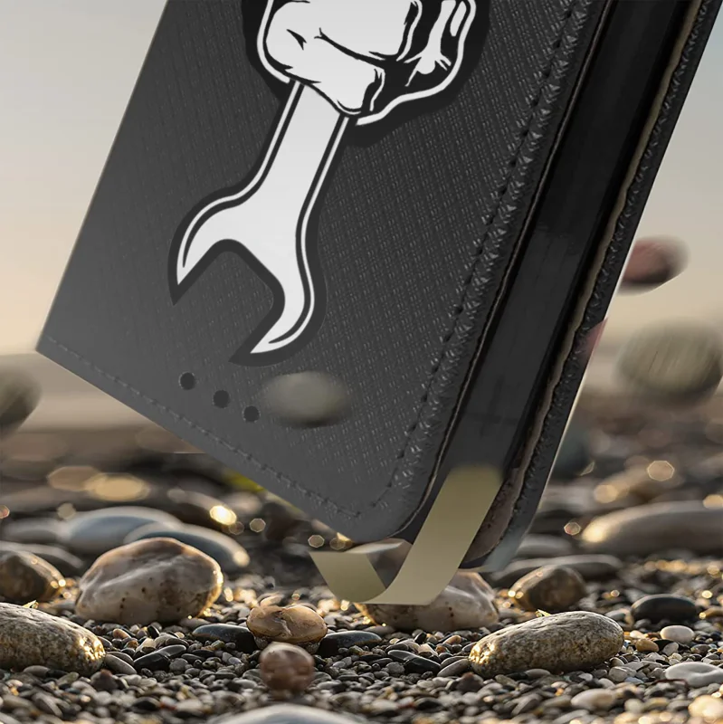 Męskie etui z klapką do Oppo A5x, amortyzująca konstrukcja i magnetyczne zamknięcie