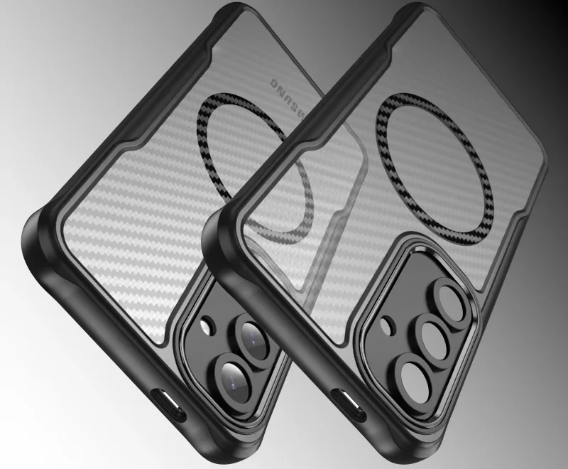 Etui z MagSafe karbonowe do Samsung Galaxy S25+ Plus z ochroną wyspy aparatu