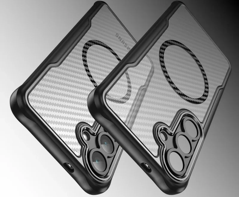 Etui z MagSafe karbonowe do Samsung Galaxy S25 z ochroną wyspy aparatu