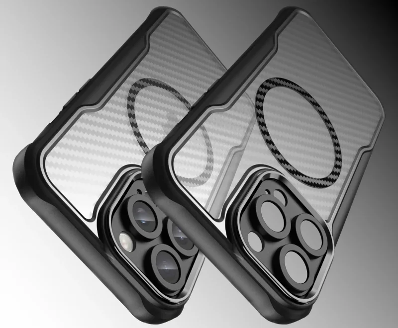 Etui z MagSafe karbonowe do iPhone 14 Pro Max z ochroną wyspy aparatu