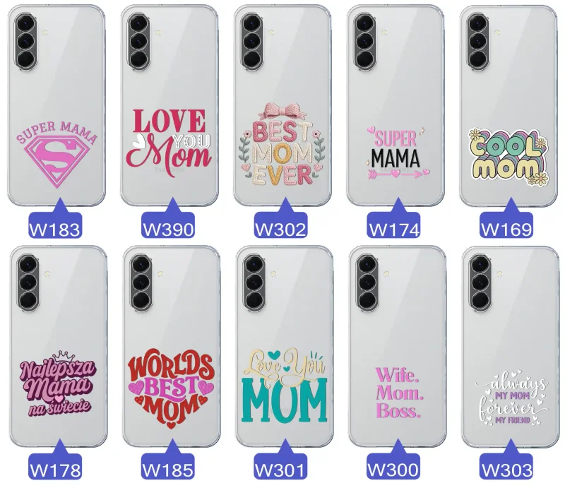 Kolekcja wzorów etui dla Mamy do Samsung Galaxy A56 5G: napisy Super Mama, Najlepsza Mama na świecie, best mom ever, cool mom, I love you mom
