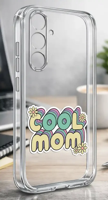 Etui na Dzień Matki do Samsung Galaxy A36 / A37 5G, bezbarwny case z napisem COOL MOM
