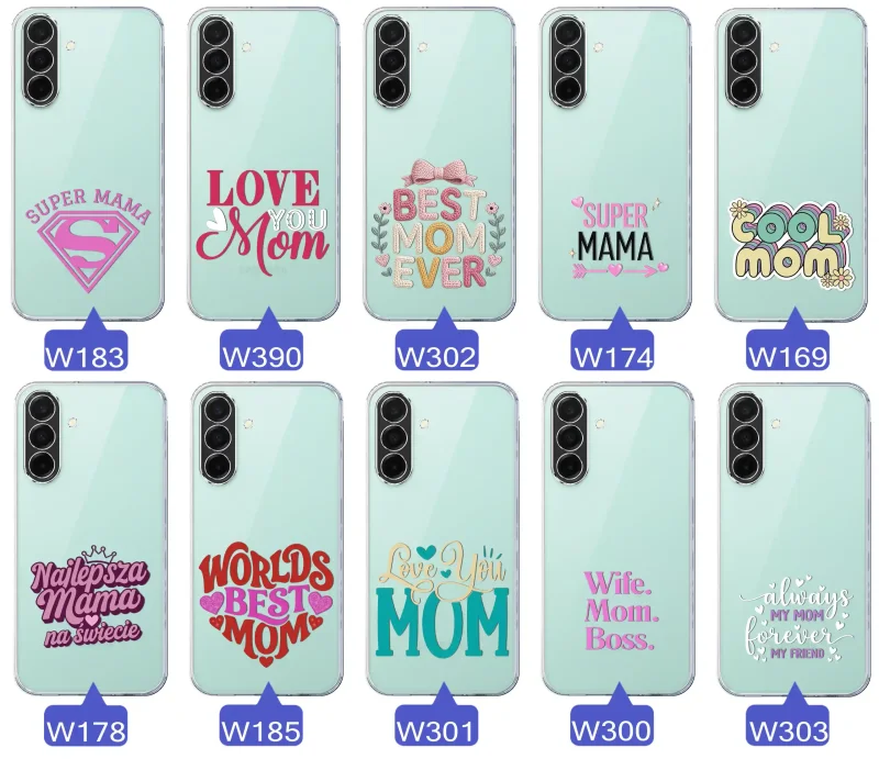 Kolekcja wzorów etui dla Mamy do Samsung Galaxy A26 5G: napisy Super Mama, Najlepsza Mama na świecie, best mom ever, cool mom, I love you mom